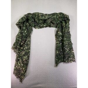 Bindya Scarf Mens One Size Green Fleece Wool Animal Print Neck Warmer Wintergear